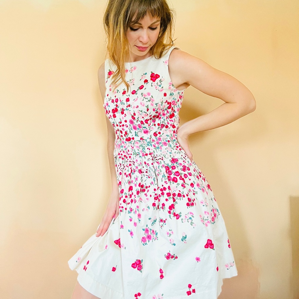 Sleeveless Floral Tea Dress